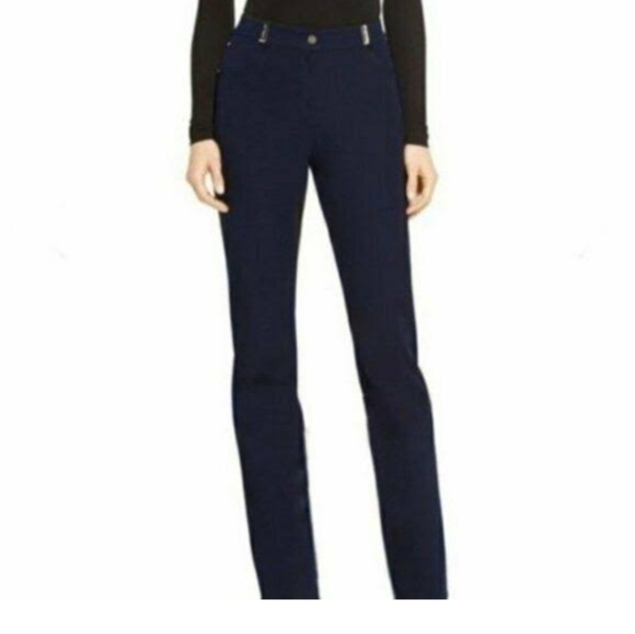 St. John Sport Navy Straight Leg Trousers Size 6 - Picture 1 of 13